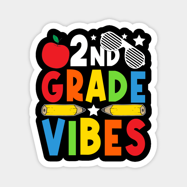 2nd Grade Vibes Teachers Boys Girls Funny Back To School Magnet by drag is art