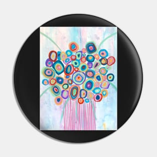 Bright Colourful Expressive abstract Florals Pin