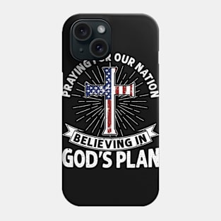 Praying For Our Nation Jesus American Flag Patriot Christian Phone Case