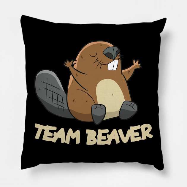 Team Beaver Pillow by EQDesigns