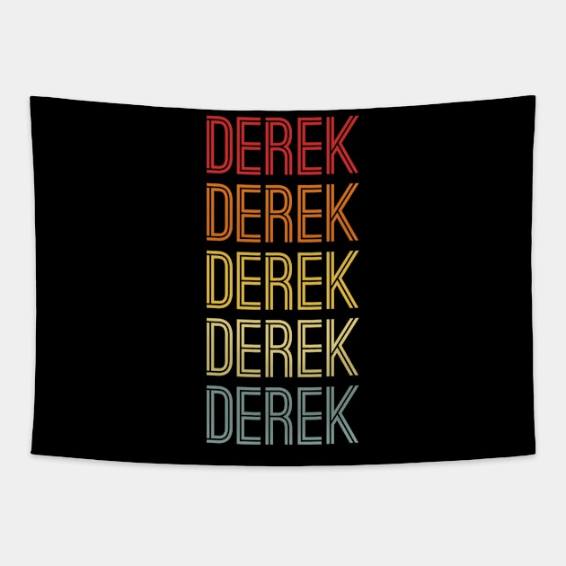 Derek Name Vintage Retro Gift Named Derek Tapestry by CoolDesignsDz