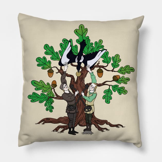 Medieval Detectorists - Thieving Magpie - DMDC - No Background Pillow by InflictDesign