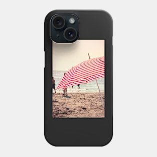 Red Striped Summer Beach Umbrella Phone Case