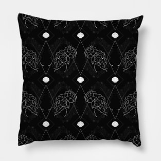 Black and White Jellyfish Pillow