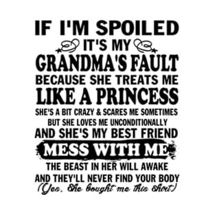 If I'm Spoiled It's My Grandma's Fault Because She Treats Me Like a Princess Gift for Grandchildren T-Shirt