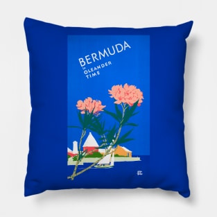 Bermuda In Oleander Time 1952 Adolph Treidler Pillow