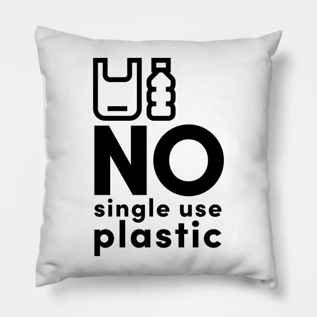 No to Single Use Plastic Pillow by Claudiaco