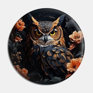 Dark Cottagecore Owl Pin