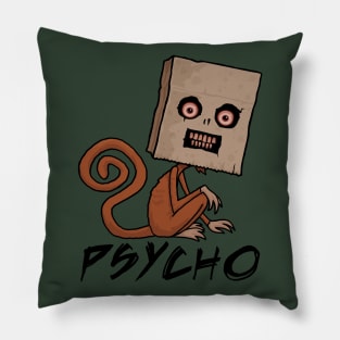 Psycho Sack Monkey with Text Pillow