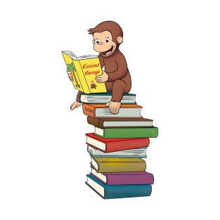 Curious George Tattoo on a Stack of Books T-Shirt