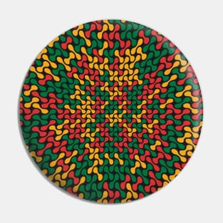 Warped Metaballs Pattern (Rasta Colours) Pin