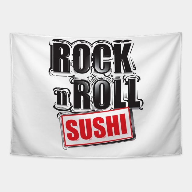 rock n roll sushi Tapestry by Permana Store official