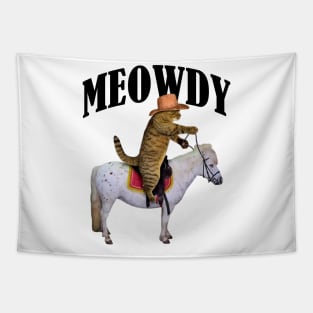 Funny Cat shirts, Meowdy Meme Shirt, Funny Cat Shirts, Funny Cat Puns, Meowdy Cat Cowboy T-shirt, Cat And Pony Shirts, Howdy Cat Lover Gift Tapestry