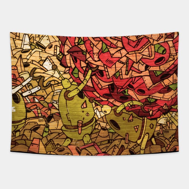 Abstract Graffity Art Design Tapestry by GreenCorner