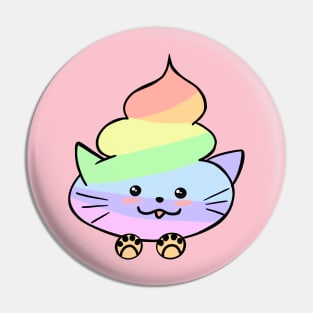 Pastel Rainbow Cat Poo Pin