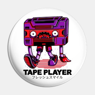 Tape Player Funny Cartoon Characters Pin