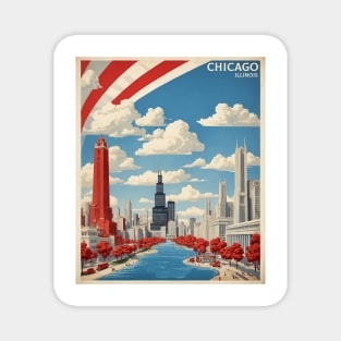 Chicago Illinois United States of America Tourism Vintage Poster Magnet