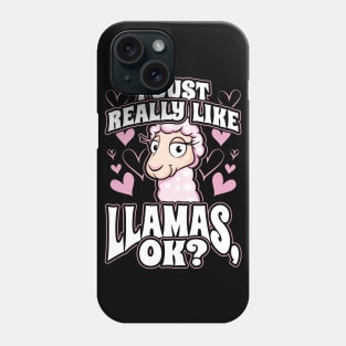 I Just Really Like Llamas OK Phone Case