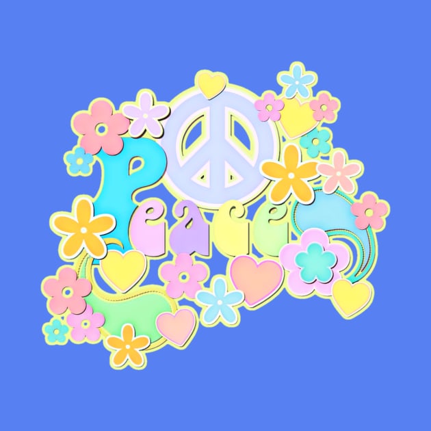 Peace Sign Flower Power Hippy Design by AlondraHanley