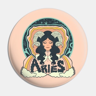 Retro Aries Illustration Pin