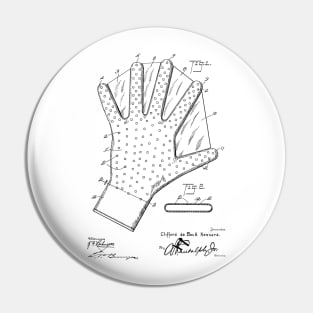 Swimming Glove Vintage Patent Hand Drawing Pin