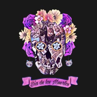 Dia de los Muertos - Cat Skull T-Shirt