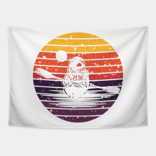 Cool canoe astronaut retro look Tapestry