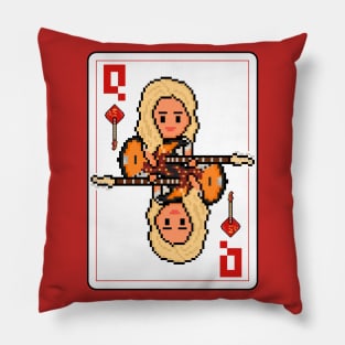 Pixelrockstars Queen of Diamonds Playing Card Pillow