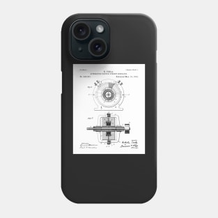 Tesla Generator Patent - Electrician Maker Workshop Art - White Phone Case