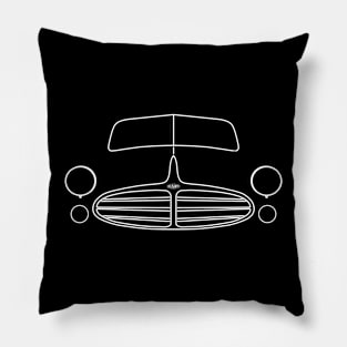 Delahaye 235 1950s French classic car white outline Pillow