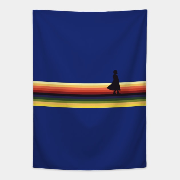 Stripes and silhouette Tapestry by helengarvey