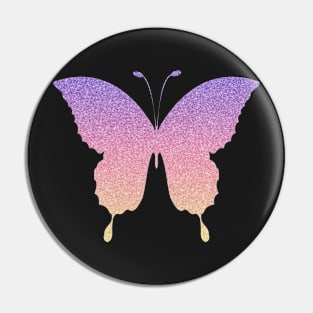 Pastel Sunrise Ombre Faux Glitter Butterfly Pin