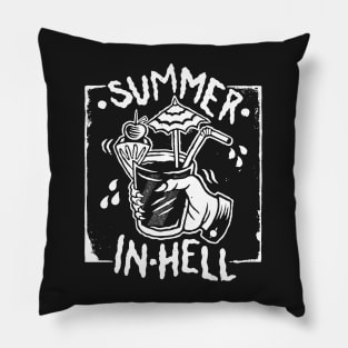 summer in hell hot burning fire cocktail Pillow