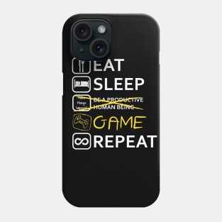 Eat Sleep Game and Repeat Phone Case