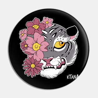 flower tiger Pin