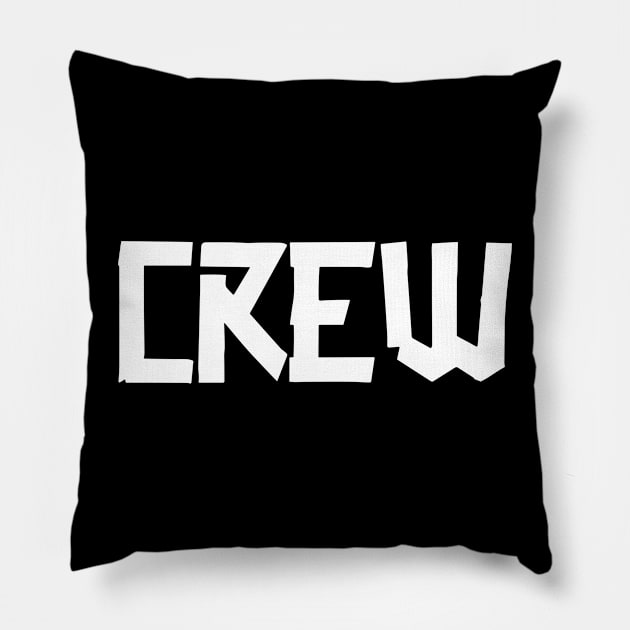 Crew Gaffer BIG front White Pillow by sapphire seaside studio