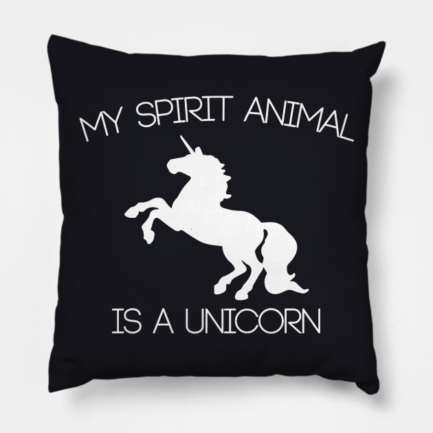 My Spirit Animal Is A Unicorn Funny Ladies Sft Unicorn Lover Gift Tee Unicorn Pillow by huepham613