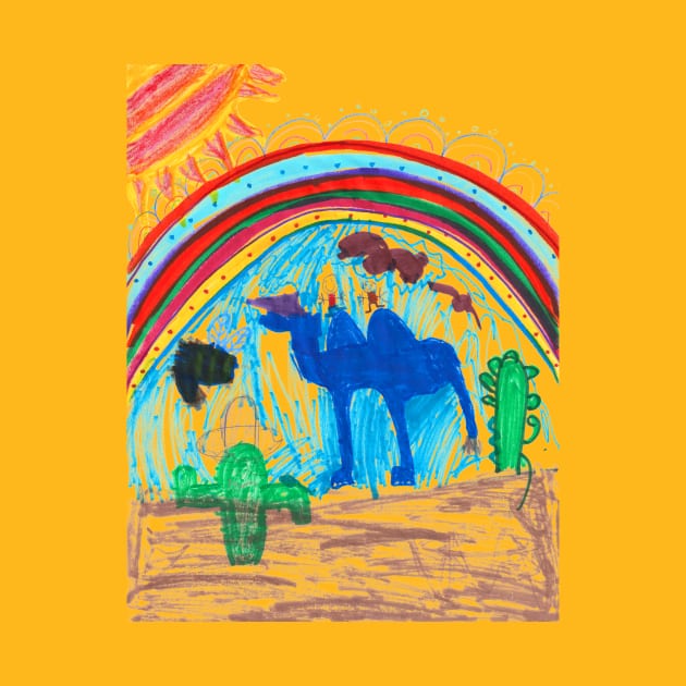 Camel Art with Rainbows - Homeschool Art Class 2021/22 Artist Collab T-Shirt by Steph Calvert Art