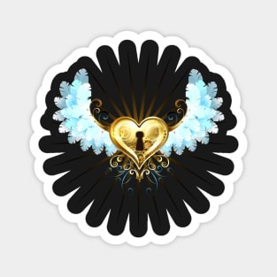 Mechanical Heart with White Wings ( Steampunk ) Magnet