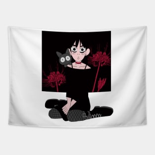 Gothic Anime Girl Tapestry