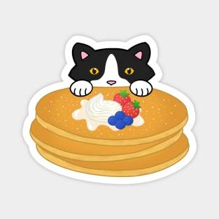 Cat Eating Breakfast Pancakes Magnet