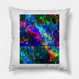 Abstract colorful glitched world Pillow