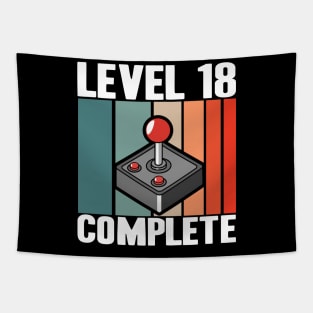 Level 18 Complete 18th Birthday 18 Years Gamer 2002 Tapestry