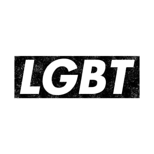 LGBT Black box logo distressed T-Shirt