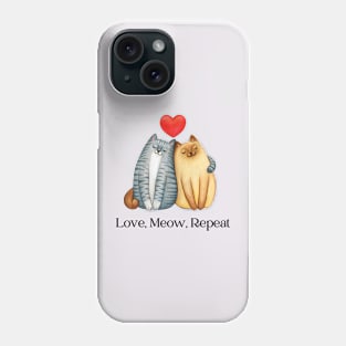 Love, Meow, Repeat Phone Case