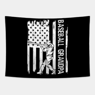 Baseball Grandpa USA Flag Father's Day Tapestry