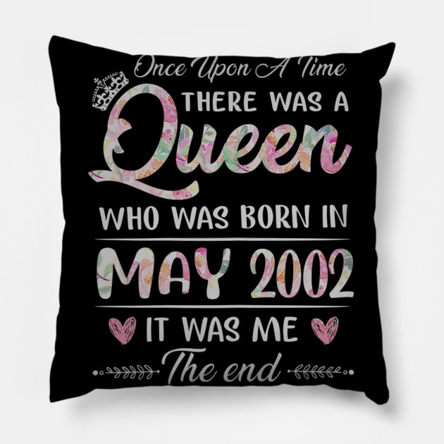 Girls 18th Birthday Queen May 2002 18 Years Old Pillow by daylightpombo3
