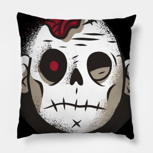 Dark zombie shows brain Pillow