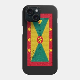 Grenada Flag Design with Map Outline and Area Code - Soca Mode Phone Case