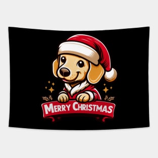 English cream dachshund merry christmas Tapestry